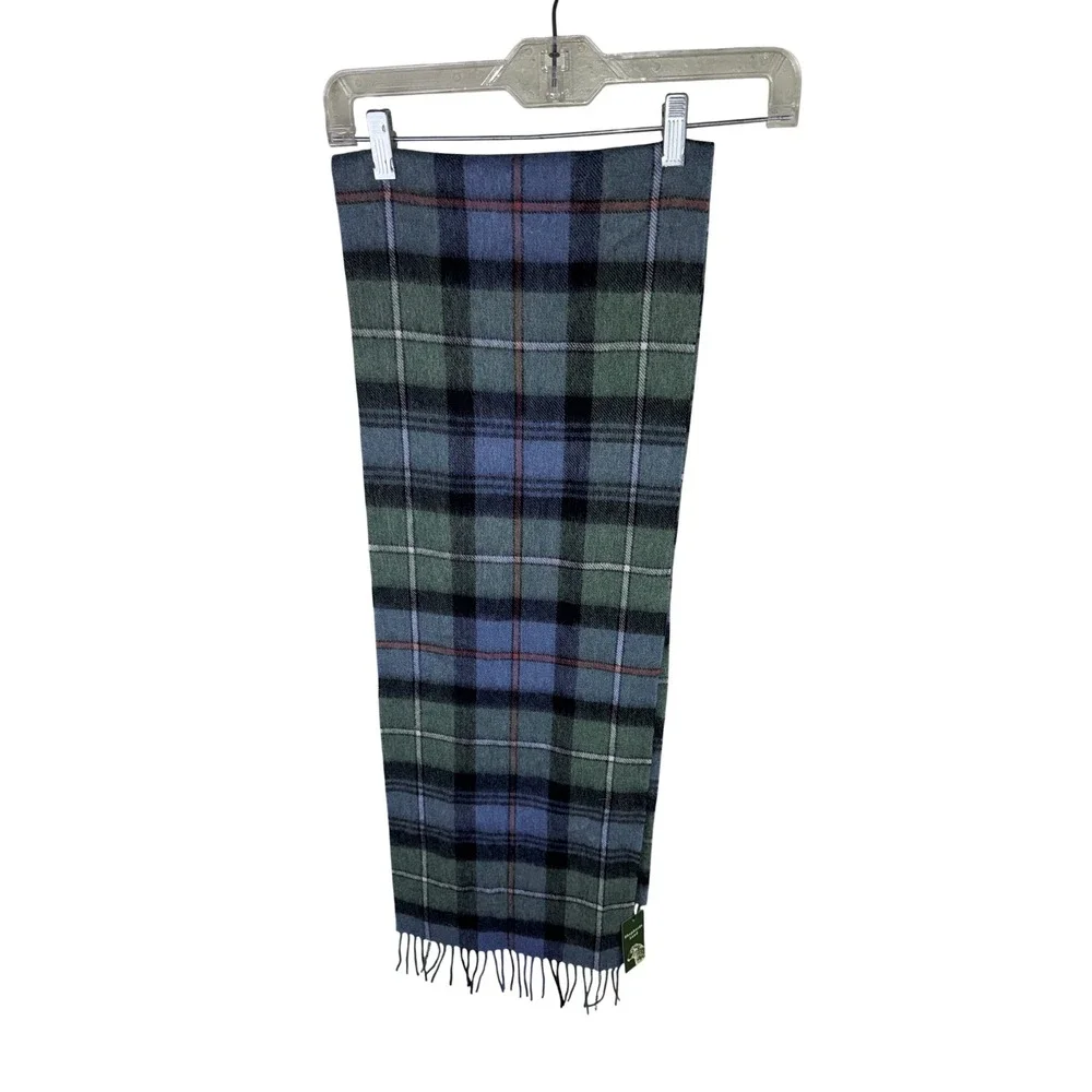 Shepherds Land MacKenzie Ancient Tartan 100% Lambswool Scarf Blue Green NWT